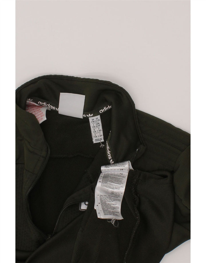 Adidas Sweat-shirt graphique à col zippé pour garçon 7-8 ans Vert Polyester