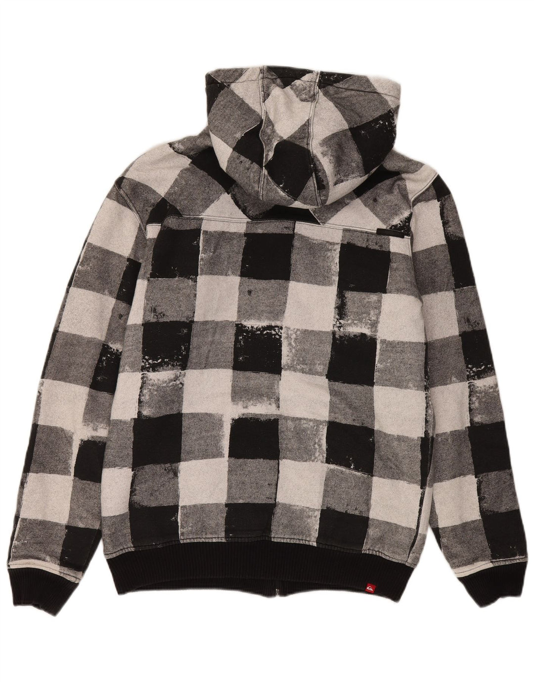 Quiksilver Pull à capuche zippé pour homme en coton vichy noir moyen