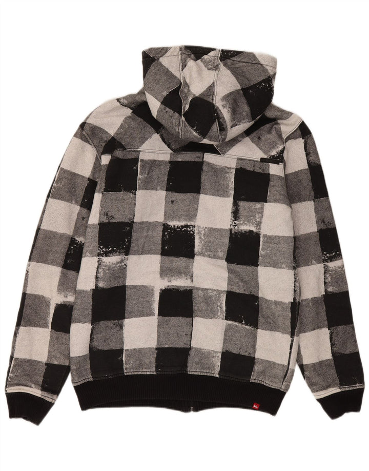 Quiksilver Pull à capuche zippé pour homme en coton vichy noir moyen