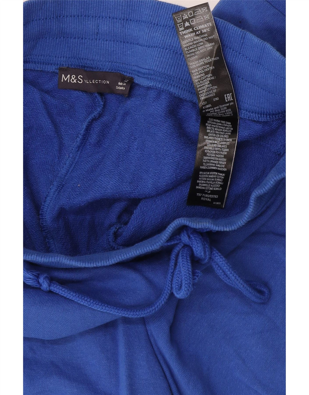 Marks & Spencer Short de sport pour femme UK 12 Bleu moyen Coton