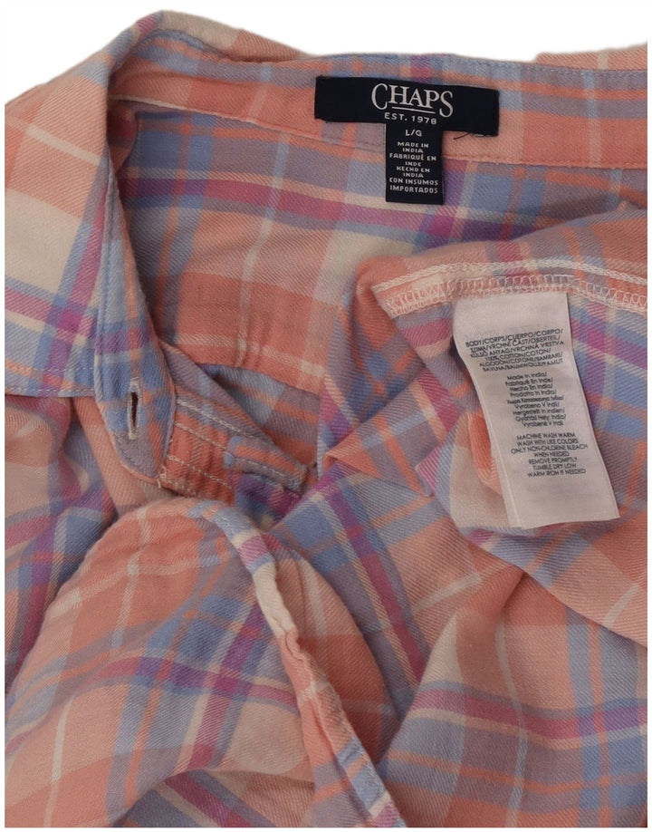 Chaps Chemise en flanelle pour femme UK 16 Grand coton à carreaux rose