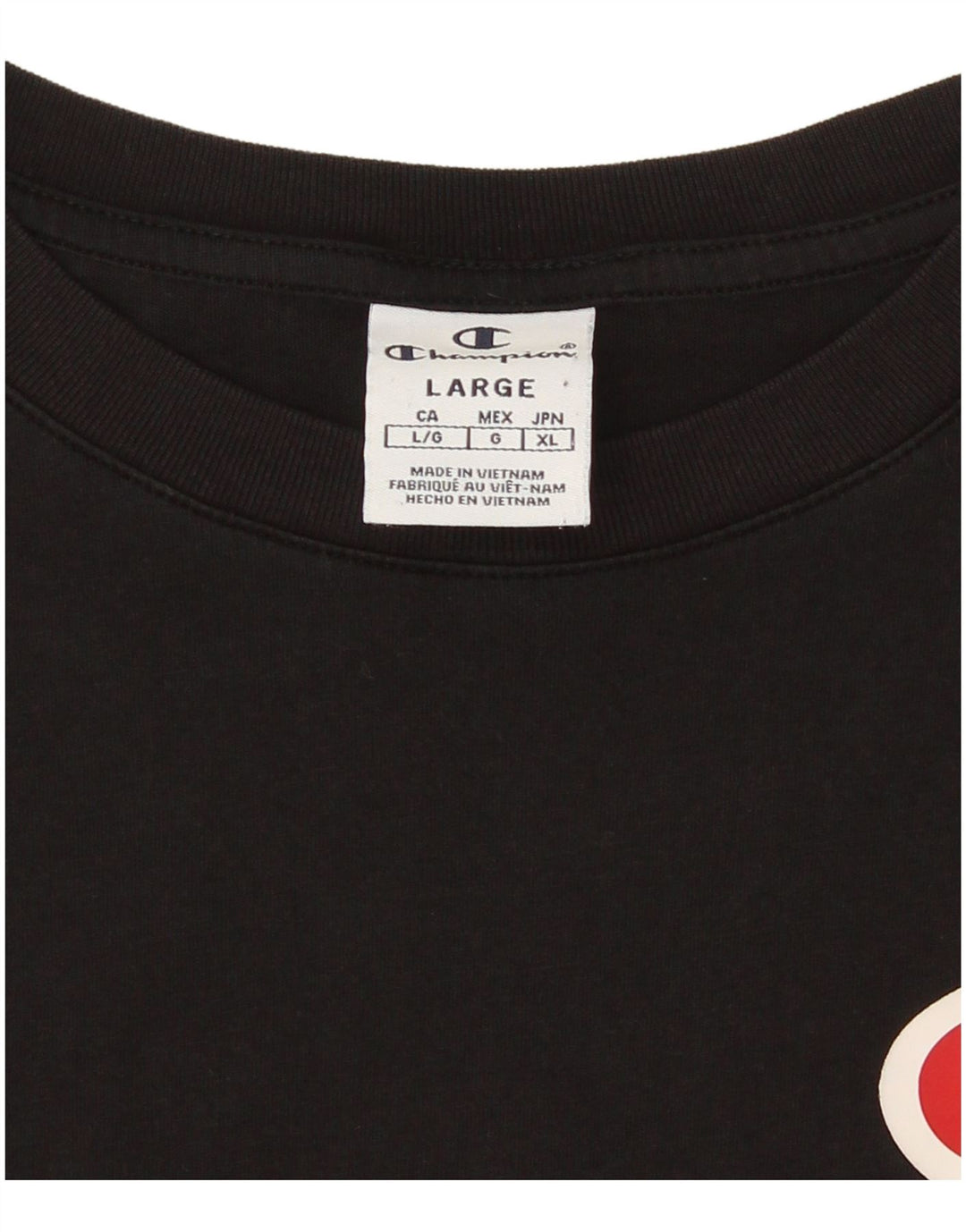Champion T-shirt graphique surdimensionné pour femme UK 16 Large Noir