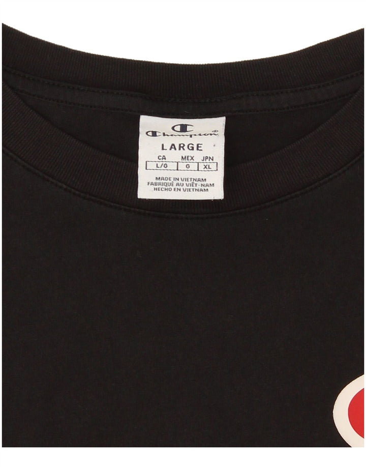 Champion T-shirt graphique surdimensionné pour femme UK 16 Large Noir