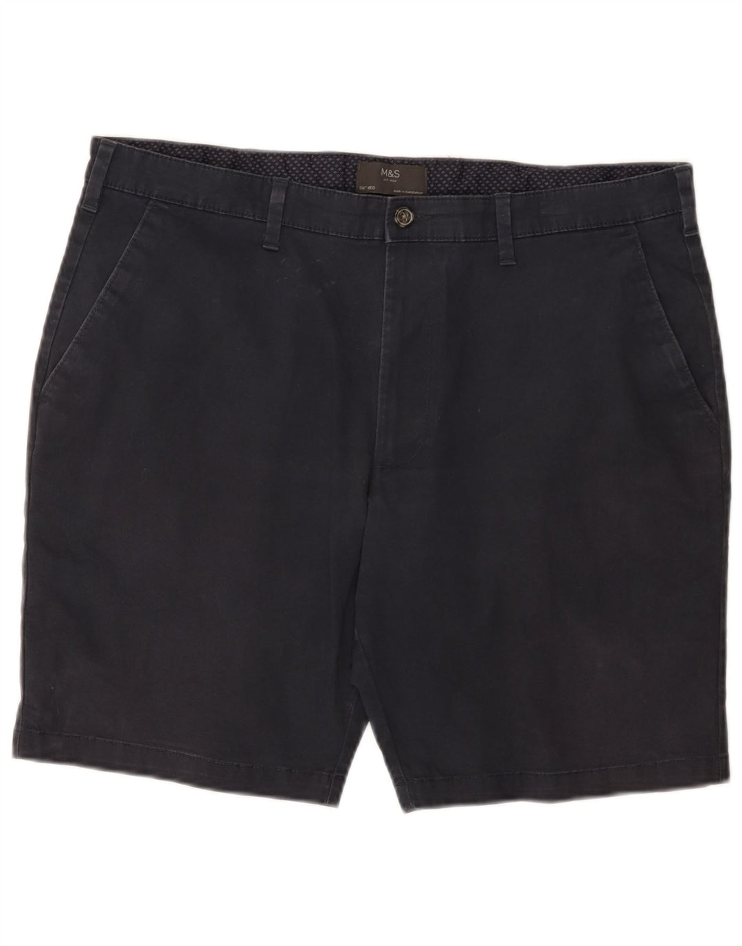 Marks & Spencer Short Chino Homme W38 XL Bleu Marine Coton