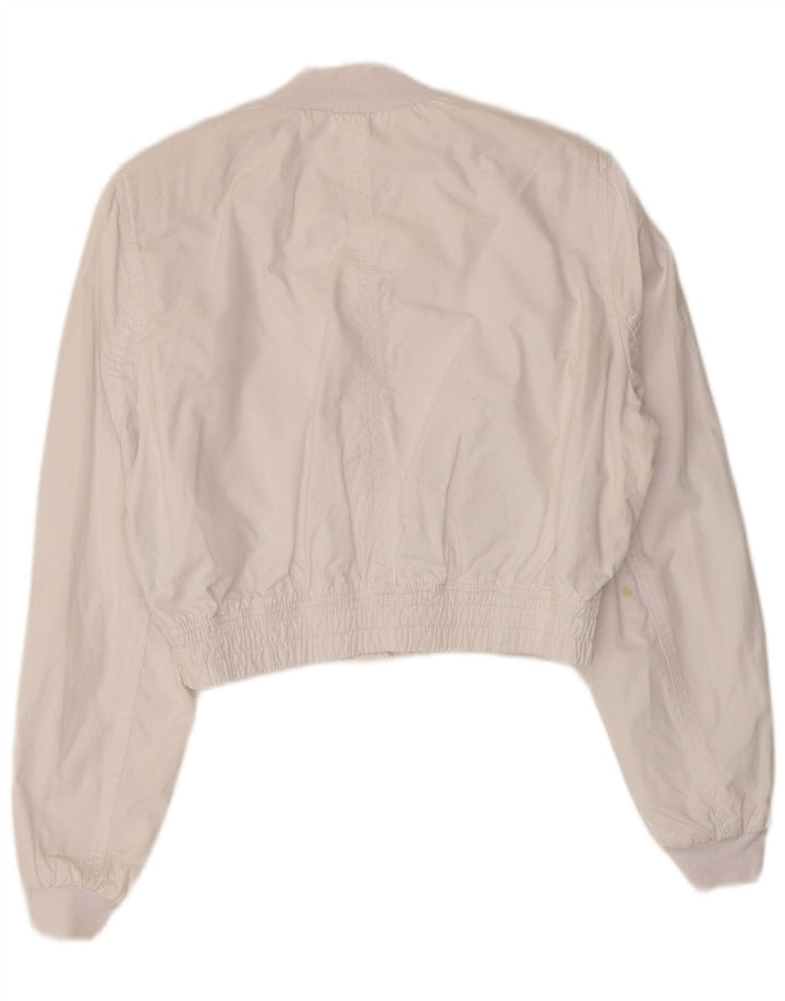 Zara Veste bomber surdimensionnée pour femme UK 10 Petit coton blanc