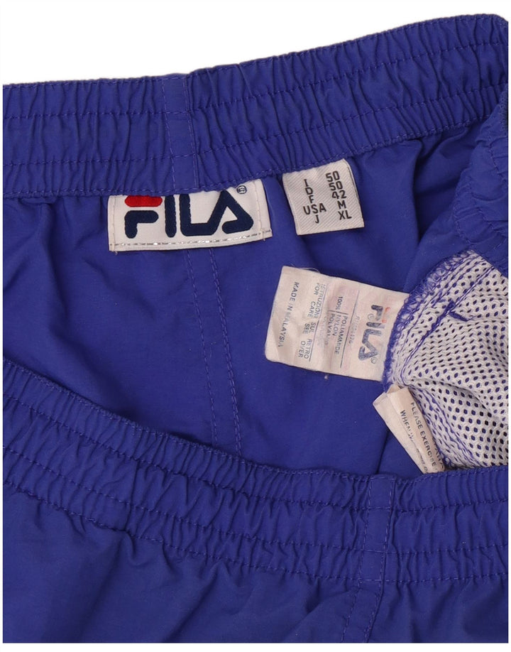 FILA Short de Sport IT 50 Large Homme Bleu Polyamide