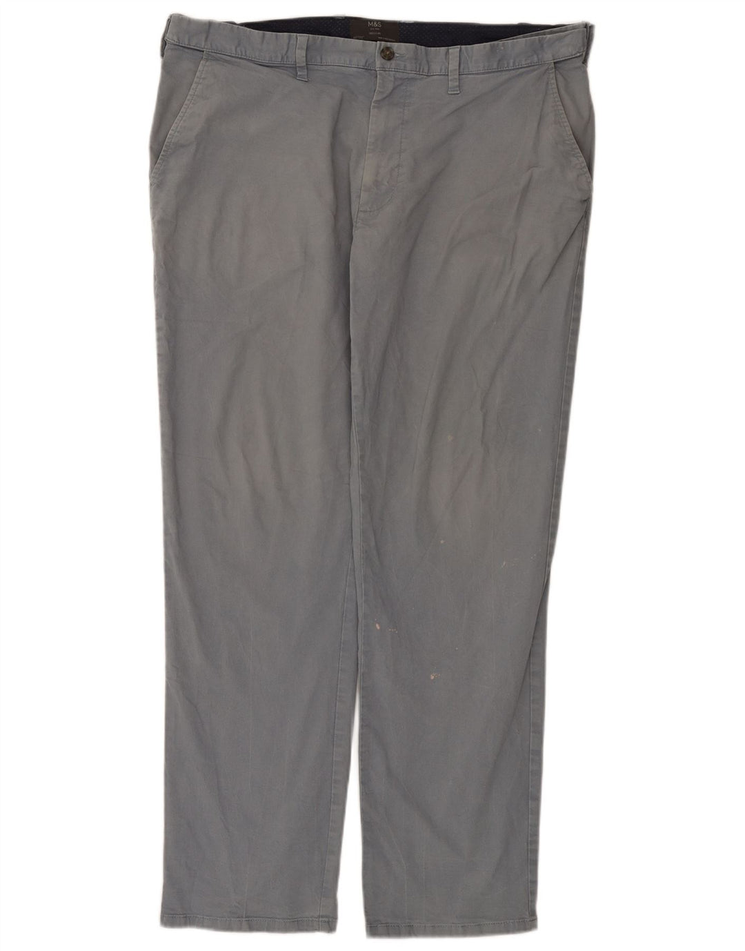 Marks & Spencer Pantalon Chino Regular Homme W40 L33 Gris Coton