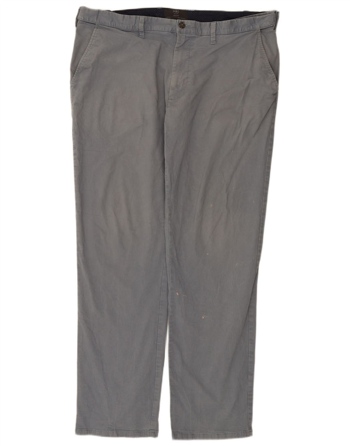 Marks & Spencer Pantalon Chino Regular Homme W40 L33 Gris Coton