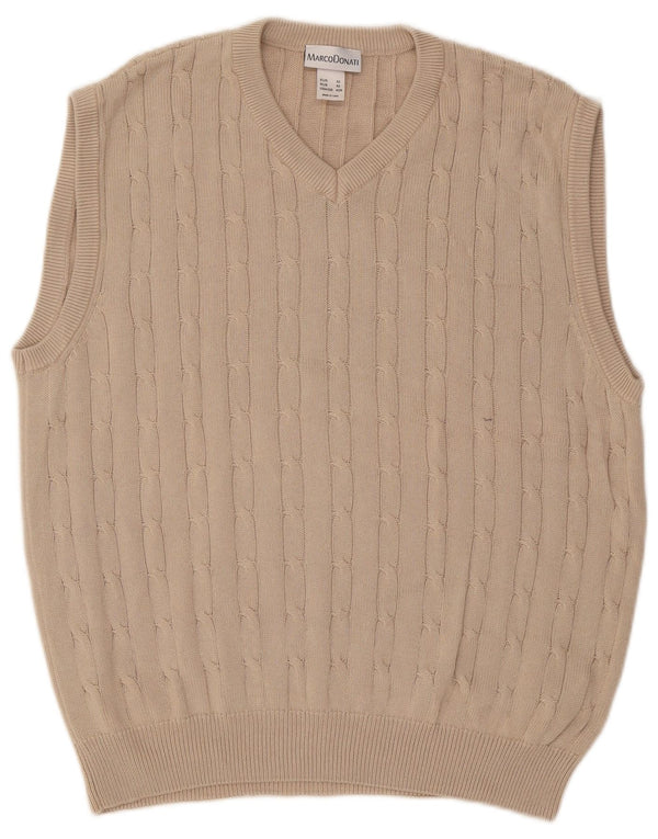 vintage Mens Vest Tank Top UK 42 Grand Coton Beige