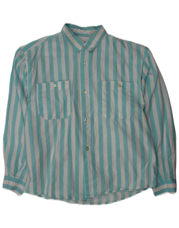 BENETTON Chemise Garçon 7-8 ans Bleu Moyen Rayé