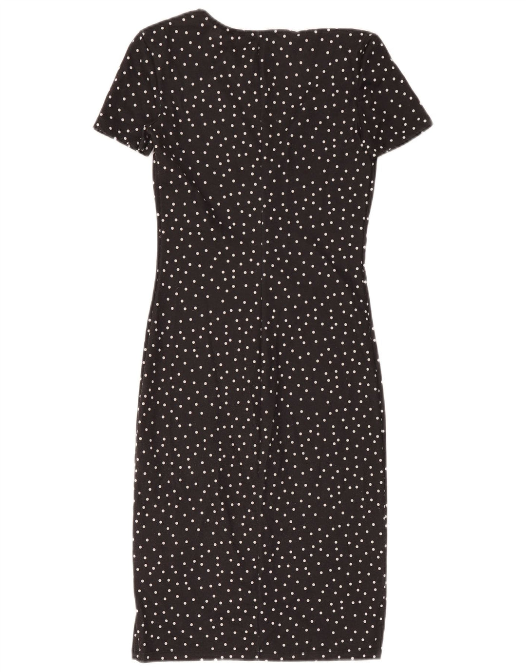 Zara Femme Robe Fourreau UK 8 Petit Noir À Pois Polyester