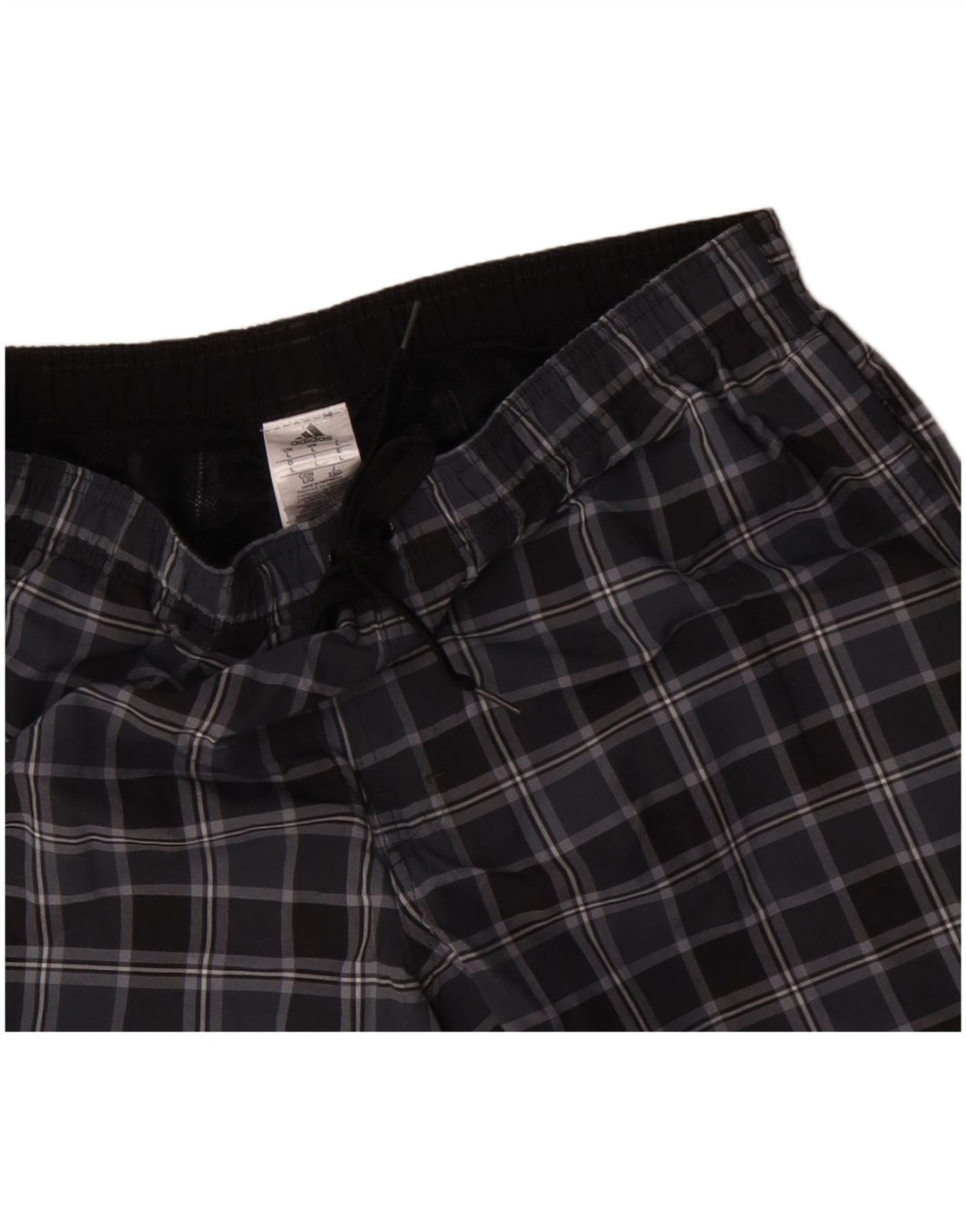 Adidas Short de bain pour homme en polyester à carreaux noirs