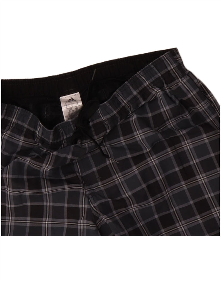 Adidas Short de bain pour homme en polyester à carreaux noirs