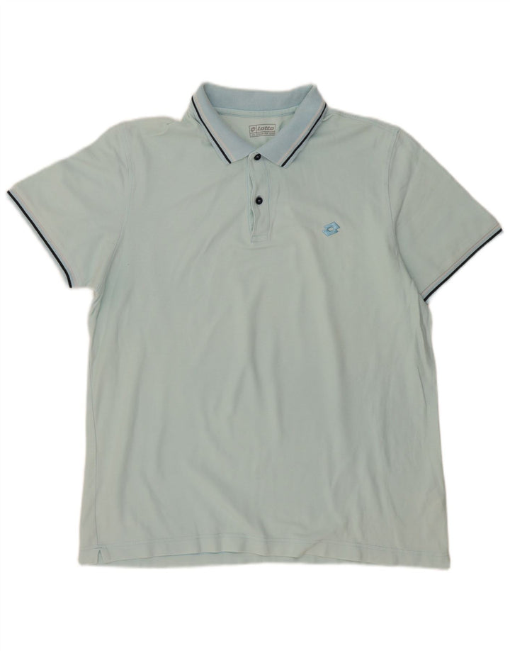 LOTTO Mens Polo Shirt 2XL Blue Cotton