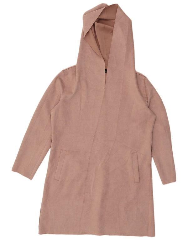Zara Cardigan long à capuche pour femme UK 16 Large Rose