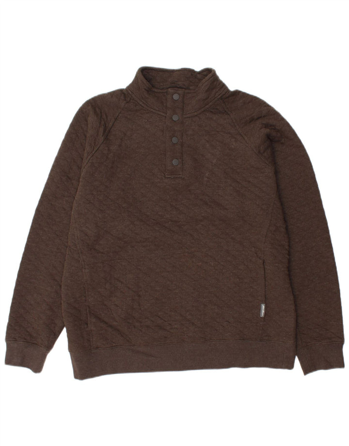 EDDIE BAUER Sweat-shirt à col boutonné pour homme en coton marron moyen