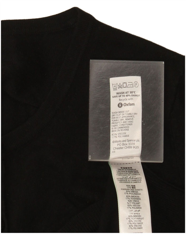 Marks & Spencer Pull Cardigan Femme UK 16 Large Viscose Noir