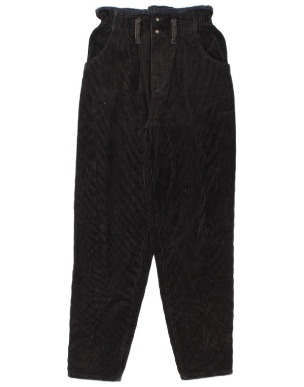 Pantalon en velours côtelé fuselé vintage pour femme W29 L28 Coton noir