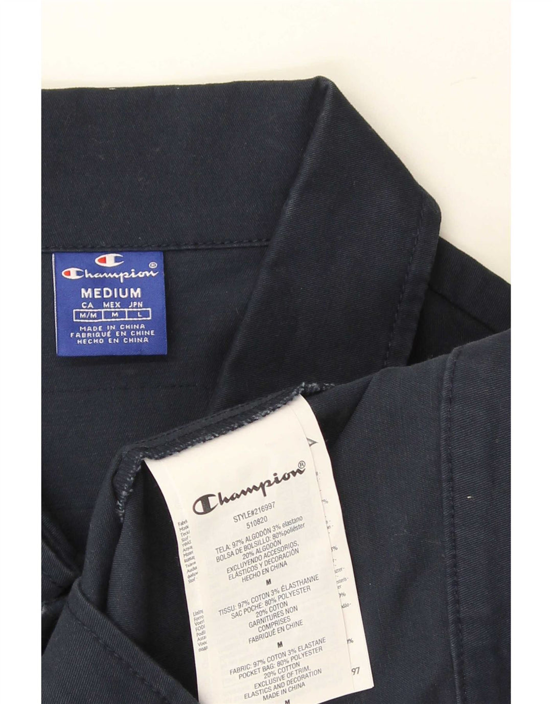 Champion Veste Bomber Homme UK 38 Coton Bleu Marine Moyen