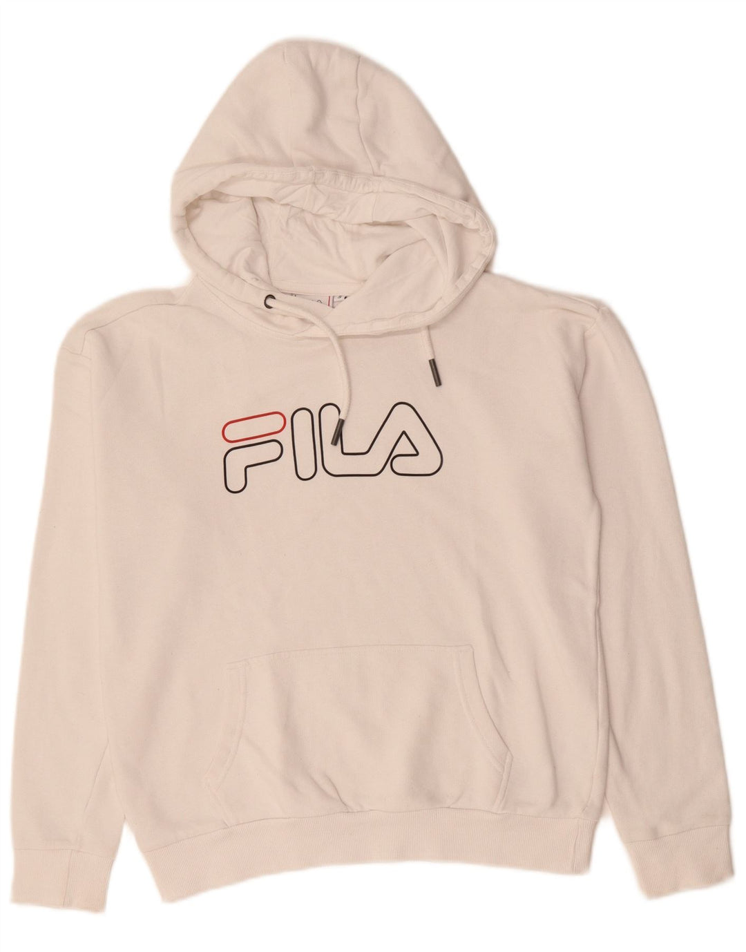 Fila Pull à capuche surdimensionné graphique pour femme UK 10 Petit coton blanc