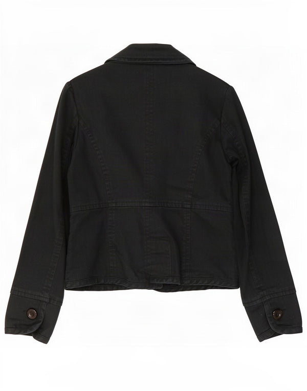 Monsoon Veste blazer 1 bouton pour femme UK 16 Large Noir Coton