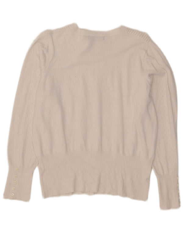 Marks & Spencer Pull à col rond pour femme UK 14 Medium Off White