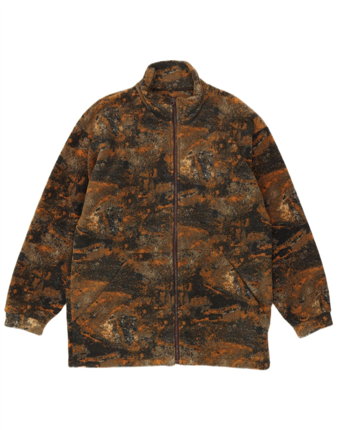 veste polaire homme vintage UK 40 grand polyester moucheté multicolore