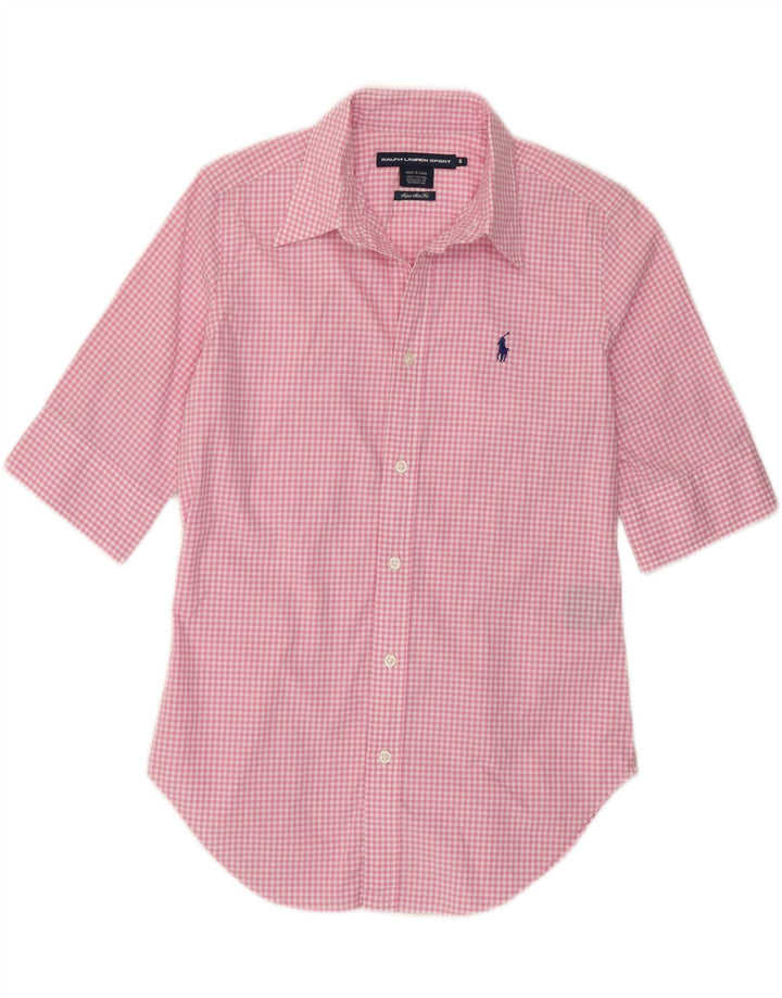 Ralph Lauren Chemise à manches courtes pour femme US 6 Vichy rose moyen