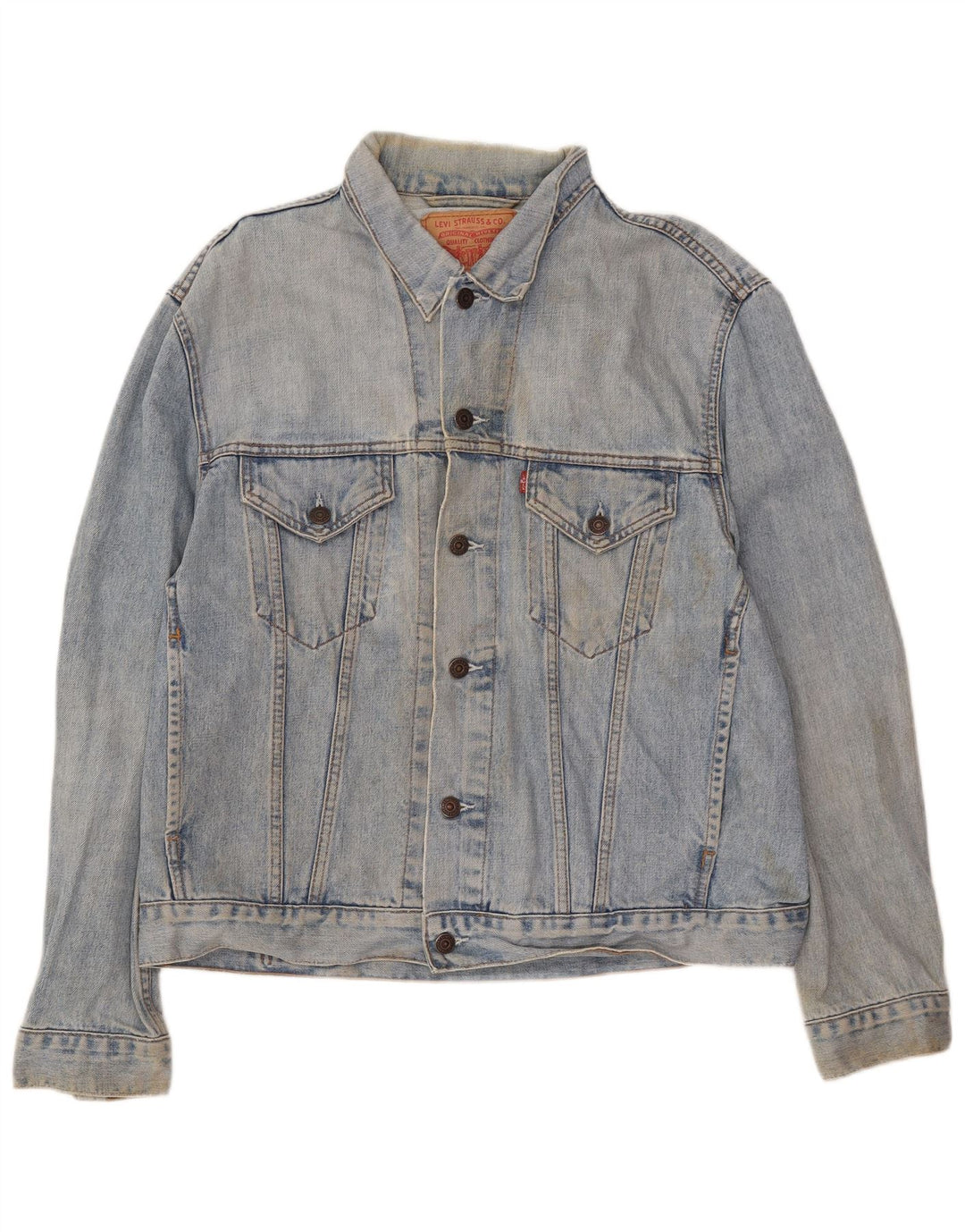 Levi's Veste en jean pour homme UK 40 Large Bleu Coton