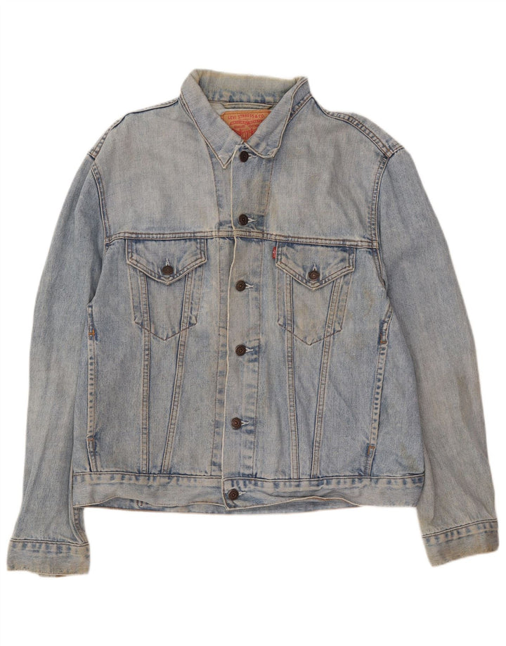 Levi's Veste en jean pour homme UK 40 Large Bleu Coton