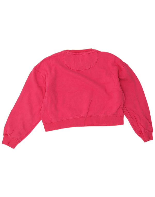 Jack Wills Sweat-shirt court surdimensionné pour femme UK 6 XS en coton rose