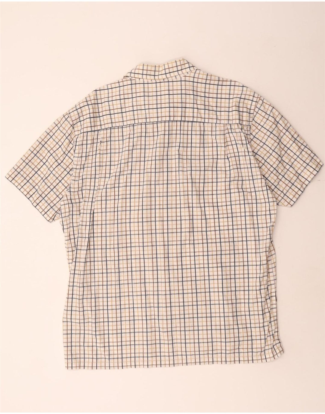 TOM TAILOR Chemise à Manches Courtes Homme 2XL Coton à Carreaux Blanc