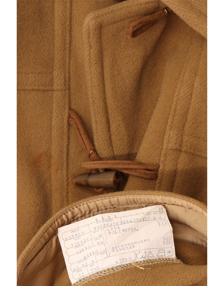 VINTAGE Duffle Coat à capuche pour homme IT 52 XL Laine Beige