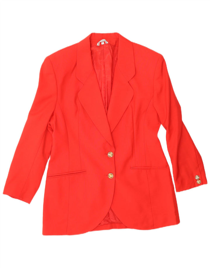 VINTAGE Ensemble jupe 2 boutons 2 pièces pour femme IT 44 Medium W26 laine rouge