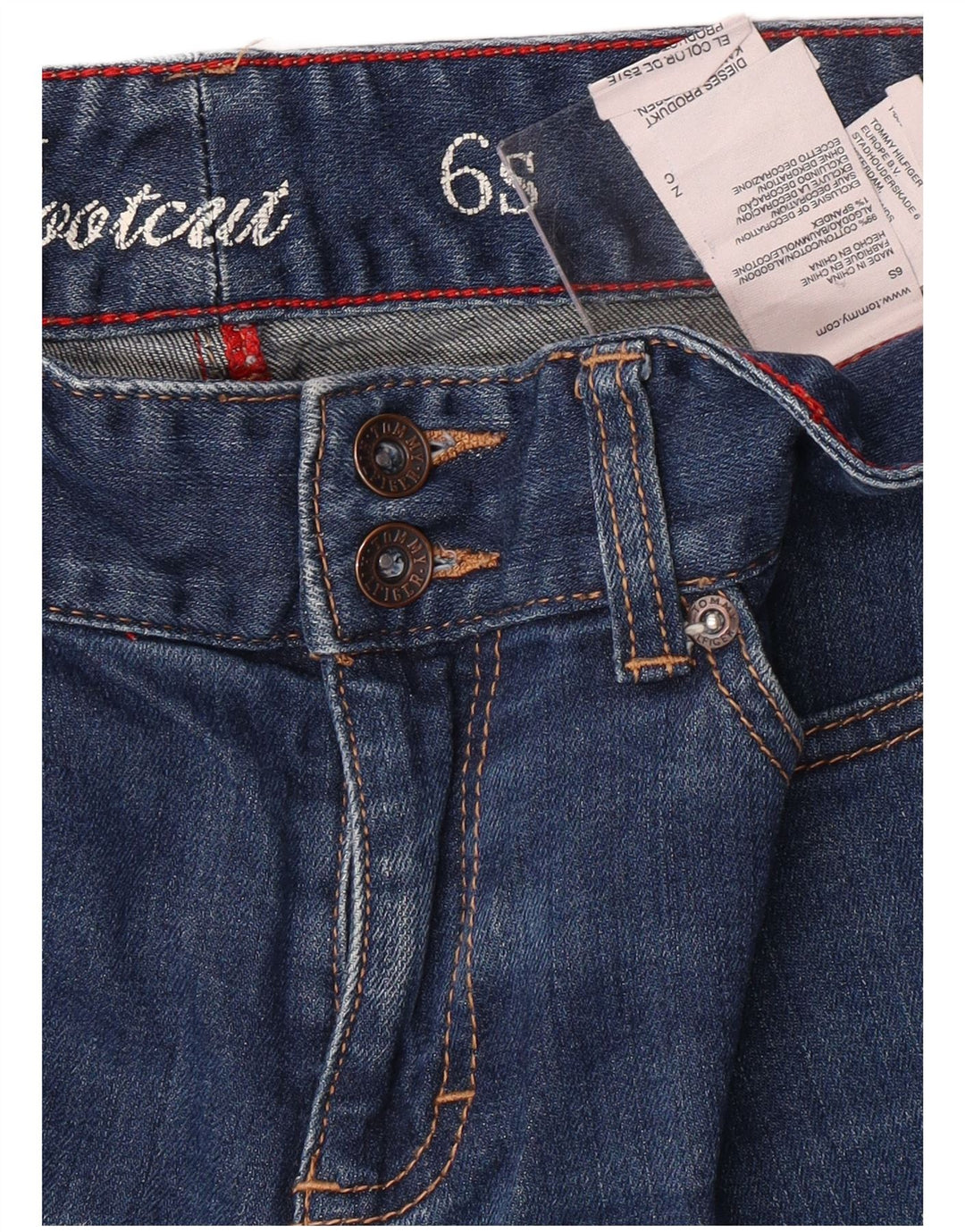 TOMMY HILFIGER Jean Bootcut Femme US 6 Moyen W30 L30 Bleu Coton