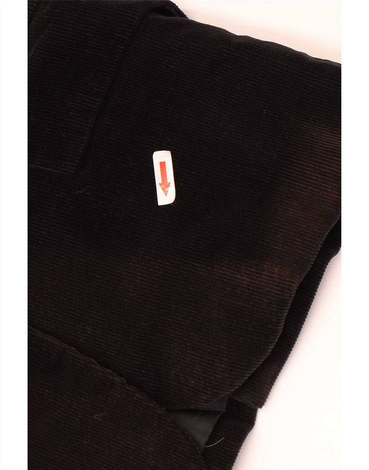 Zara Femme 2 Boutons Blazer En Velours Côtelé Veste EU 42 Grand Coton Noir