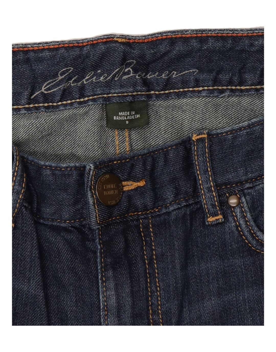 EDDIE BAUER Womens Denim Skirt US 8 Medium W32  Blue Cotton Vintage Eddie Bauer and Second-Hand Eddie Bauer from Messina Hembry 