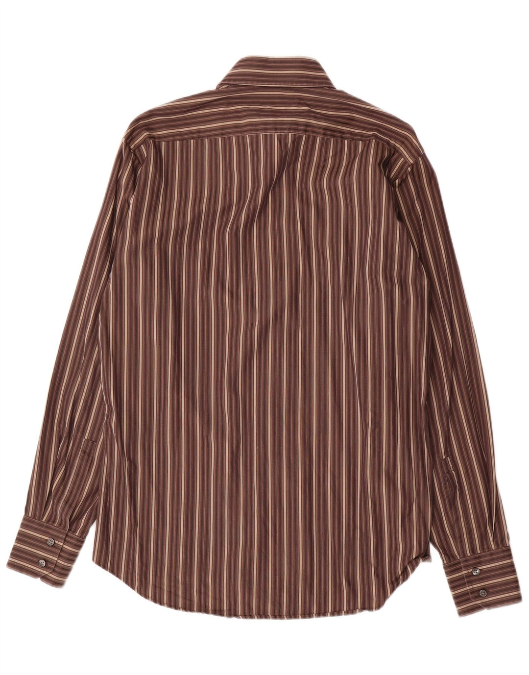 Hugo Boss Chemise Homme Taille 39 15 /2 Coton Rayé Marron Moyen