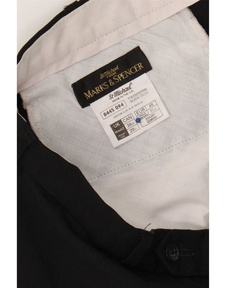 Marks & Spencer Pantalon Chino Droit Homme W38 L29 Noir Polyester