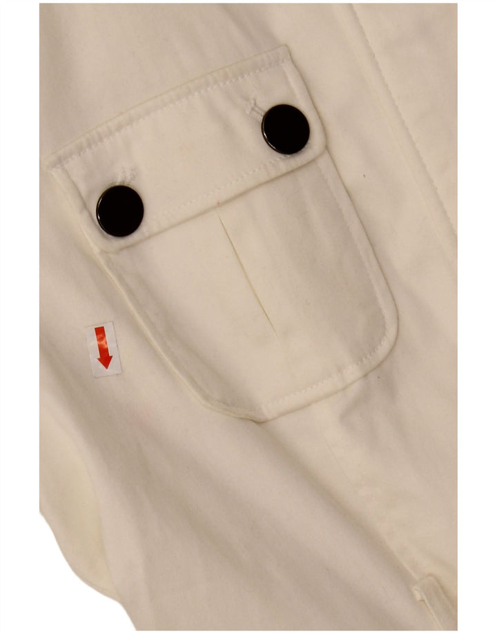 Veste utilitaire femme ZARA UK 12 coton blanc moyen