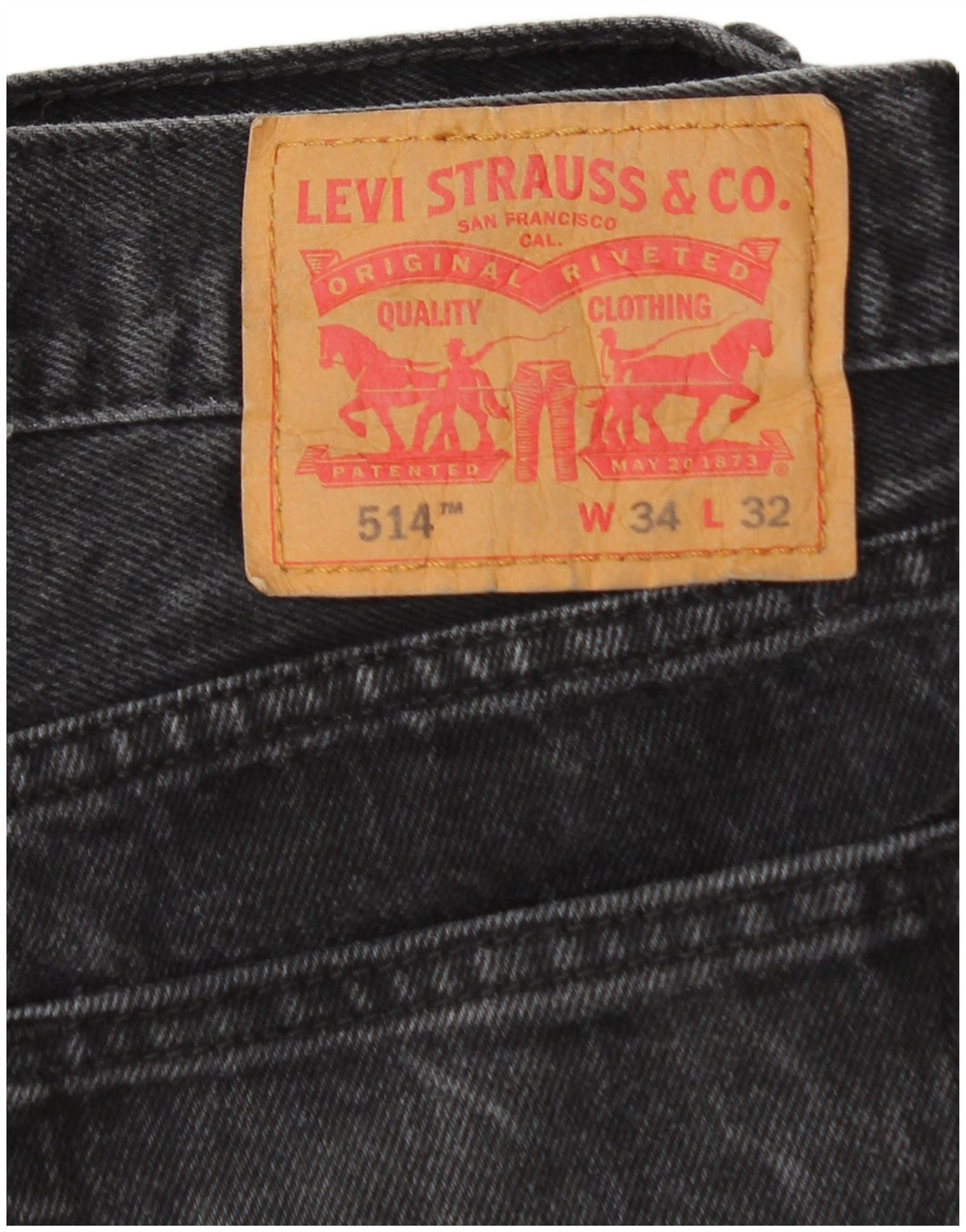 Levi's Jean Droit 514 Homme Noir W34 L30 Coton