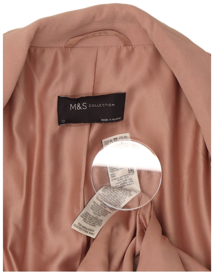 Marks & Spencer Veste Blazer Ouverte Femme UK 12 Rose Moyen Polyester