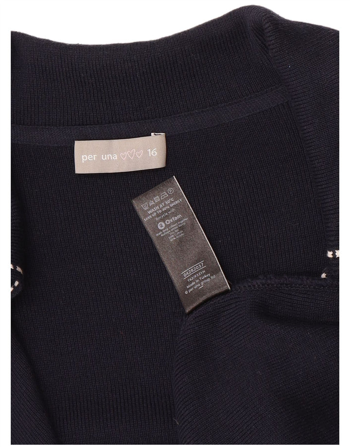 Marks & Spencer Per Una Cardigan Pull pour femme UK 16 Large Bleu marine
