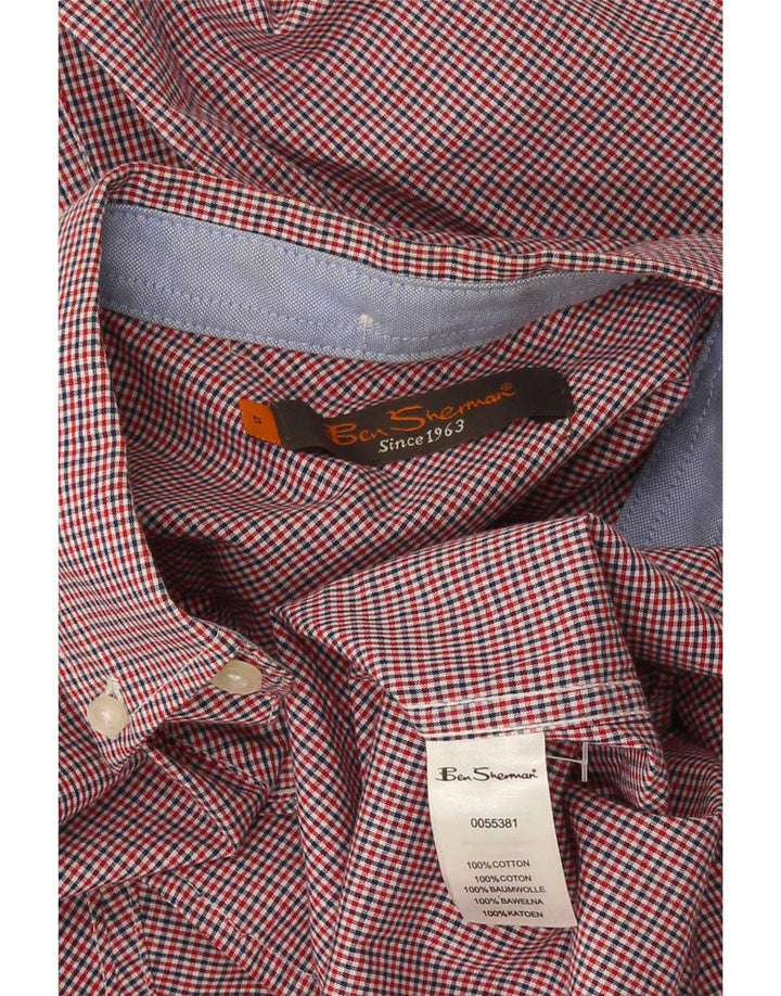 Ben Sherman Chemise Homme Petit Vichy Rouge Coton