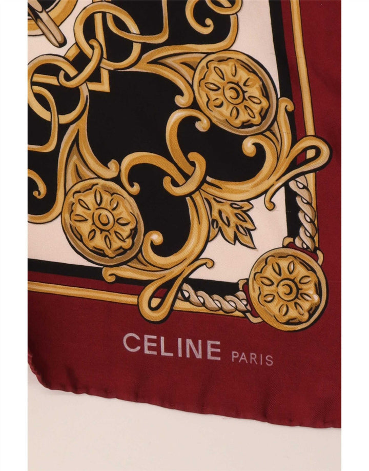 Celine Femme Carré Écharpe Taille Unique Bordeaux Imprimé Animal