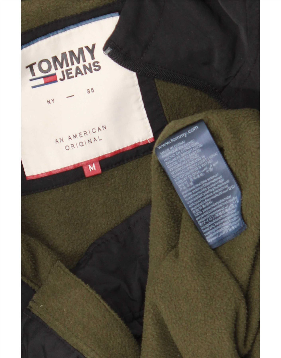 Tommy Hilfiger Veste Bomber à Capuche Homme UK 38 Medium Noir Polyamide