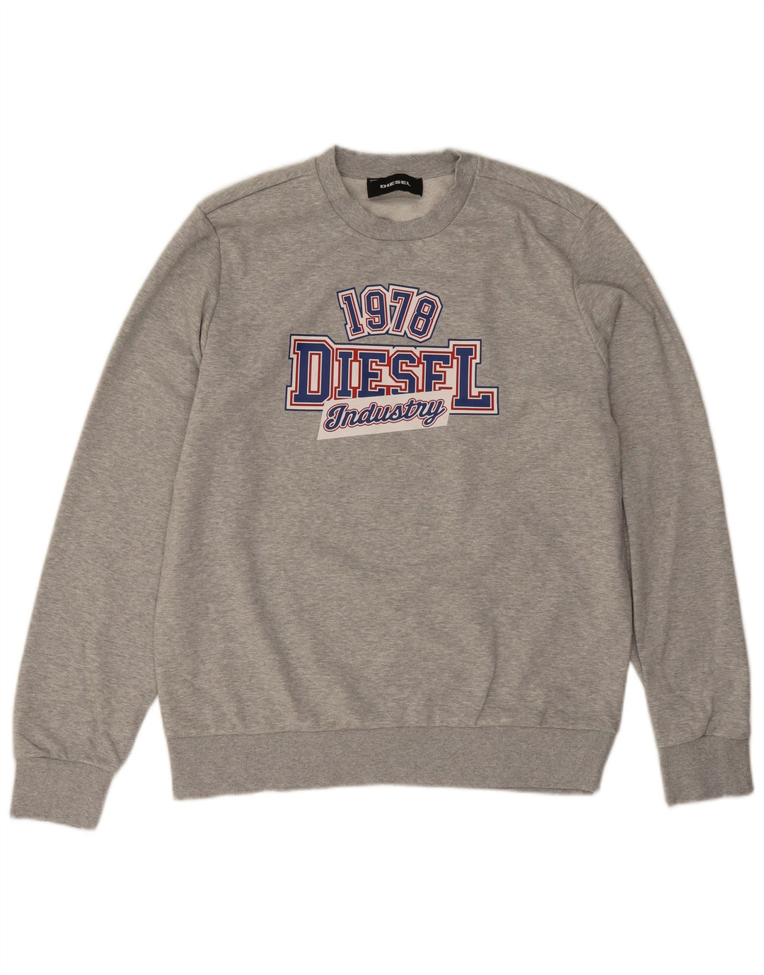 Diesel Sweat-shirt graphique pour hommes, grand coton moucheté gris