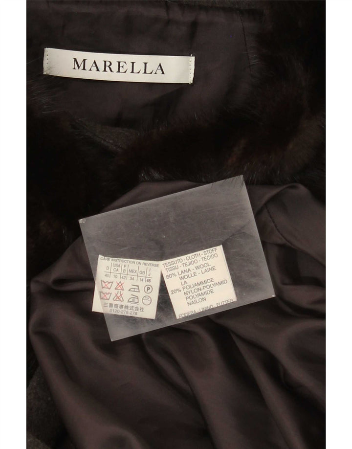 Marella Manteau coupe ample pour femme UK 14 Grande laine grise