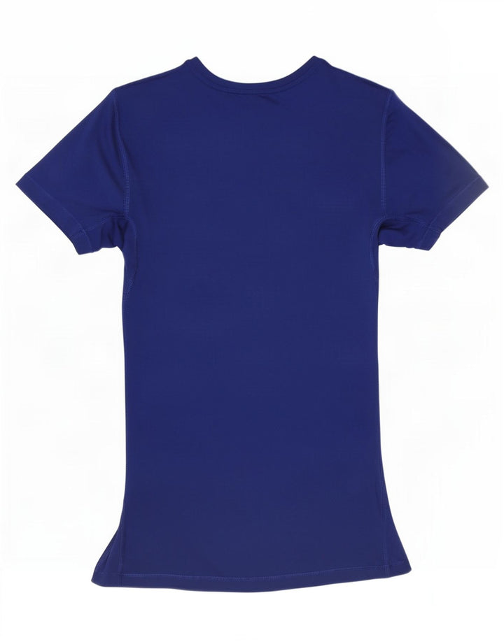 Nike Womens Dri Fit T-Shirt Top UK 10 Small Bleu Marine Polyester