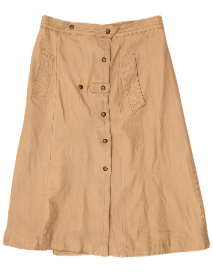 VINTAGE Jupe en cuir femme W30 Beige moyen